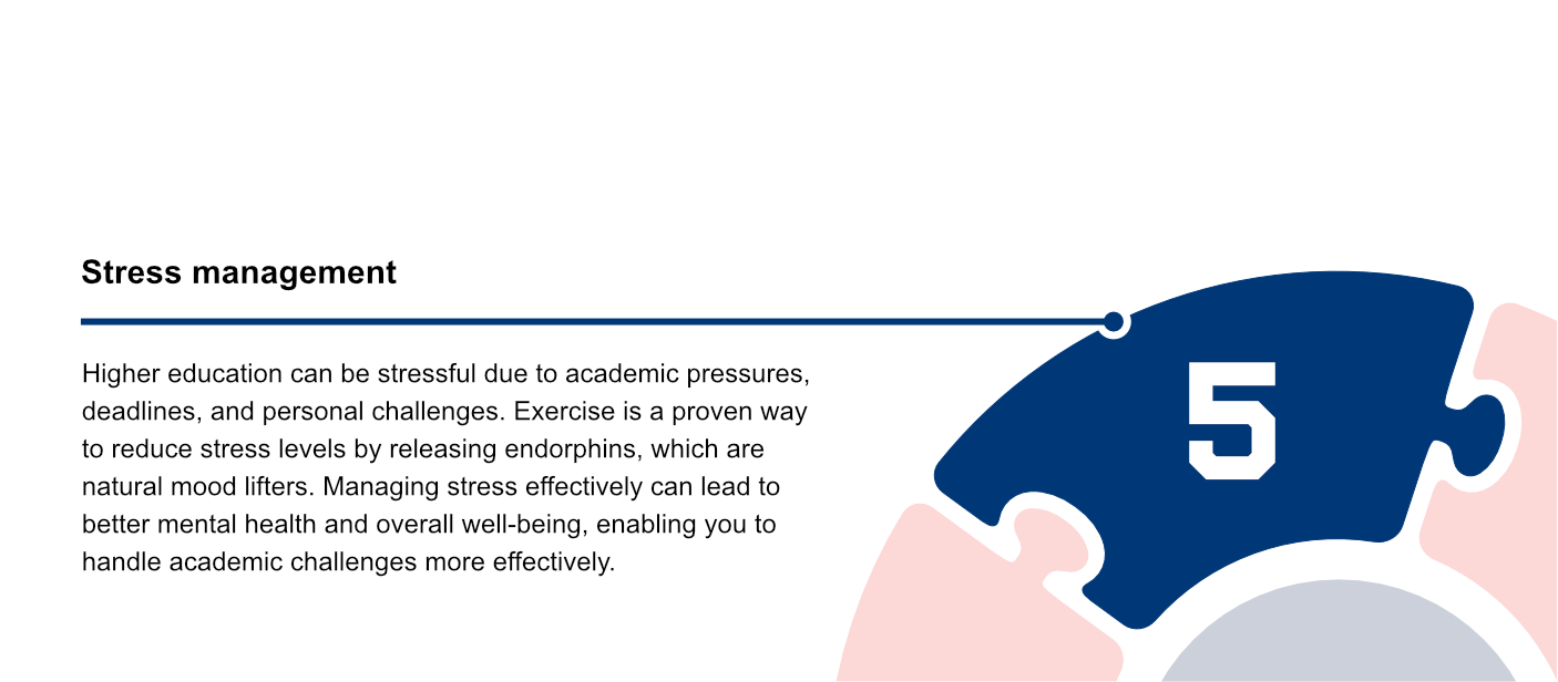 Slide 6 of 6 for physical health, focusing on 'General health benefits.' Text highlights the overall health benefits of regular physical activity, including improved cardiovascular health, stronger muscles and bones, and enhanced immune function.